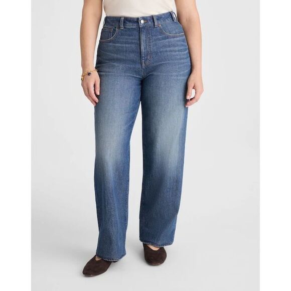 Madewell The Plus Perfect Vintage Wide-Leg Jean Harvey Wash Comfort Stretch 24W - Picture 2 of 7